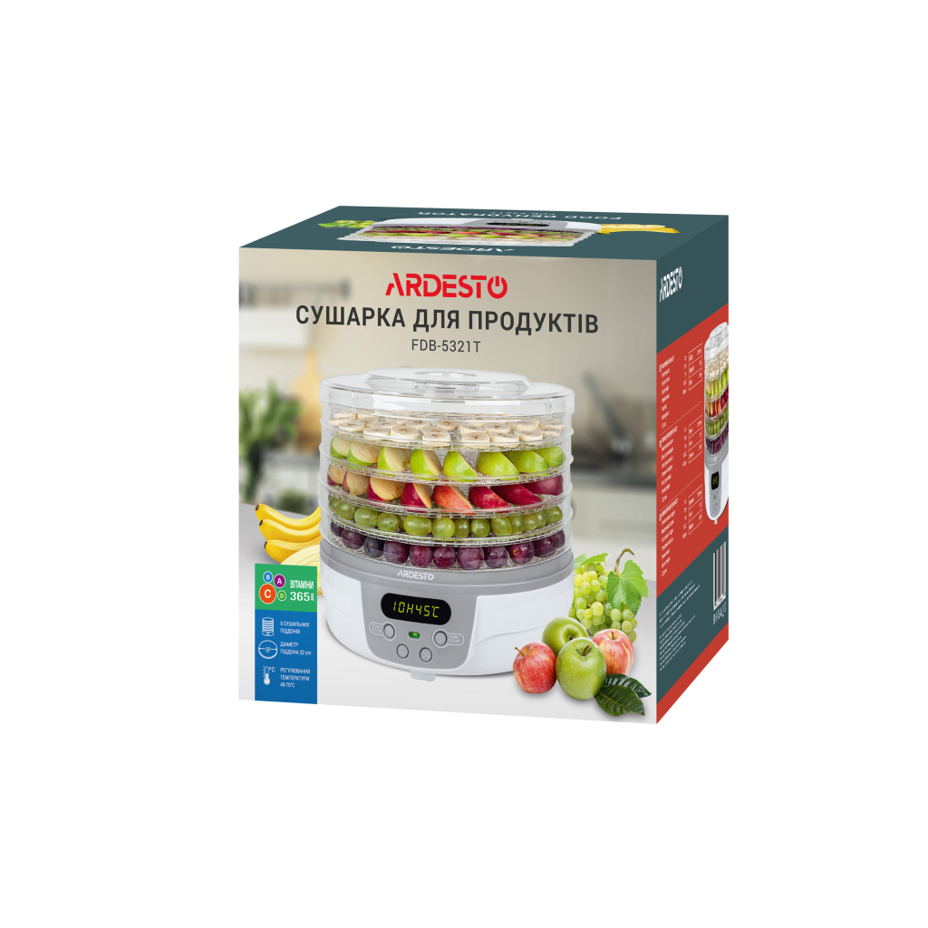 Сушка для овощей и фруктов Ardesto FDB-5321T - 5