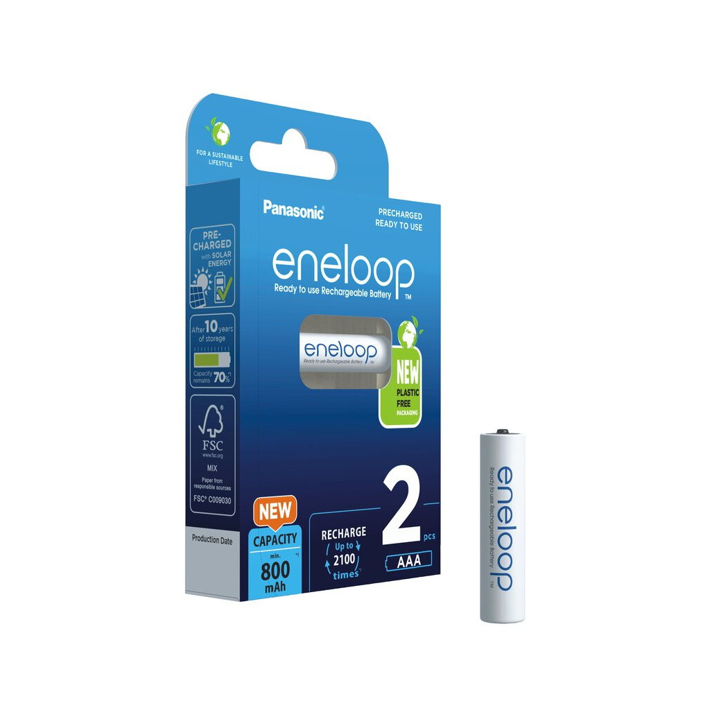Аккумулятор Panasonic Eneloop AAA 800mAh NI-MH * 2 (BK-4MCDE/2BE) - 3