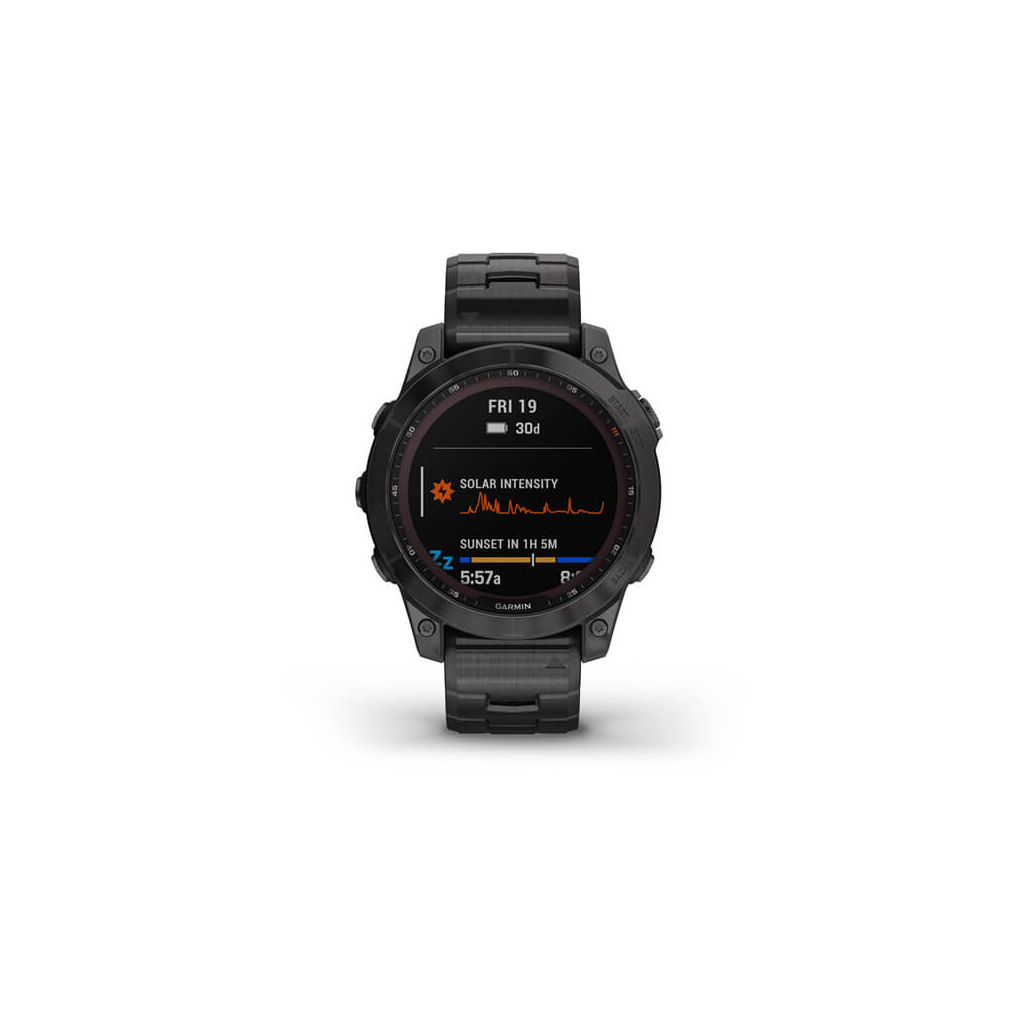 Смарт-часы Garmin fenix 7 Sapph Sol, Carbon Gray DLC Ti w/DLC Ti Bracelet, GPS (010-02540-39) - 1