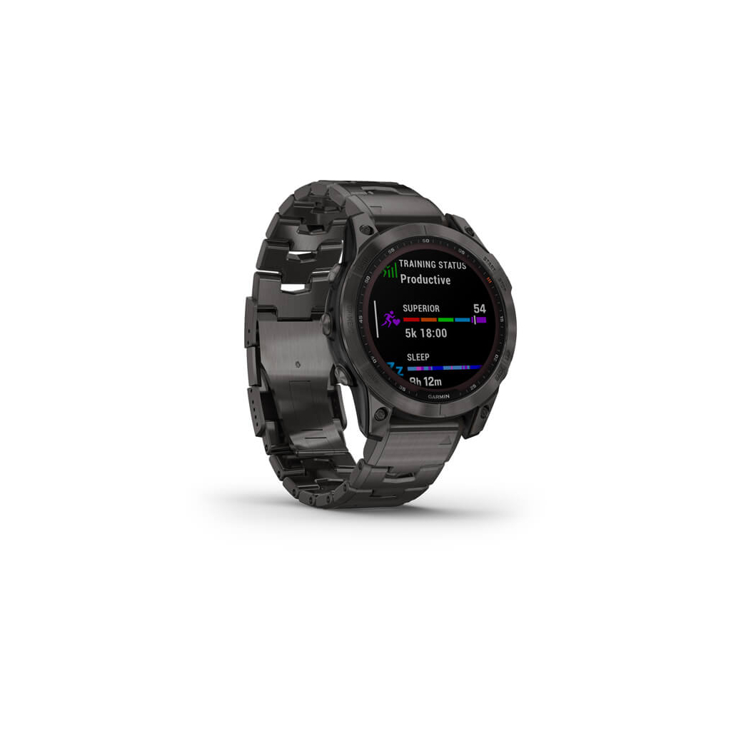 Смарт-часы Garmin fenix 7 Sapph Sol, Carbon Gray DLC Ti w/DLC Ti Bracelet, GPS (010-02540-39) - 2
