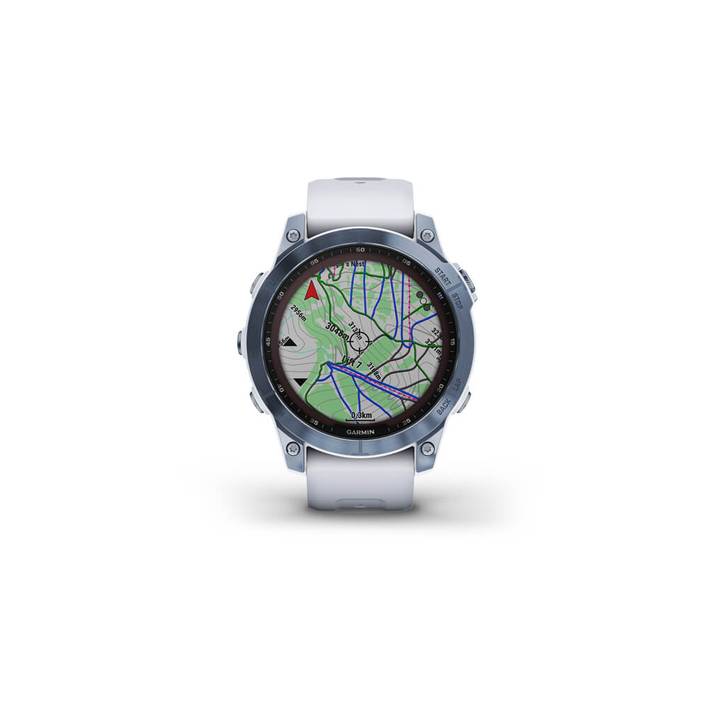 Смарт-часы Garmin fenix 7 Sapph Solar, Mineral Blue Ti w/Whitestone Band, GPS (010-02540-25) - 3