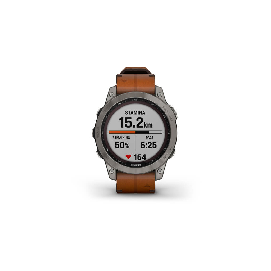 Смарт-часы Garmin fenix 7 Sapph Solar Titanium w/Chestnut Leather Band, GPS (010-02540-31) - 4