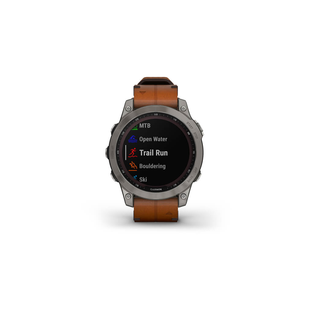Смарт-часы Garmin fenix 7 Sapph Solar Titanium w/Chestnut Leather Band, GPS (010-02540-31) - 5