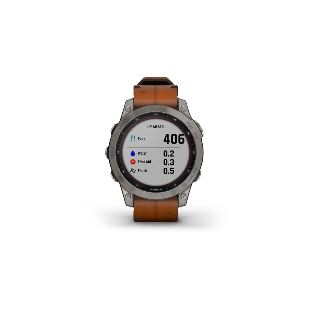 Смарт-часы Garmin fenix 7 Sapph Solar Titanium w/Chestnut Leather Band, GPS (010-02540-31) - 6