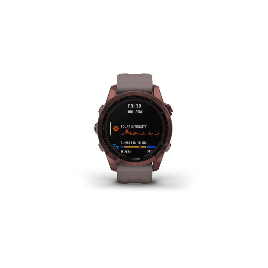 Смарт-часы Garmin fenix 7S Sapphire Sol, Dark Bronze Ti w/Shale Gray Band, GPS (010-02539-29) - 1