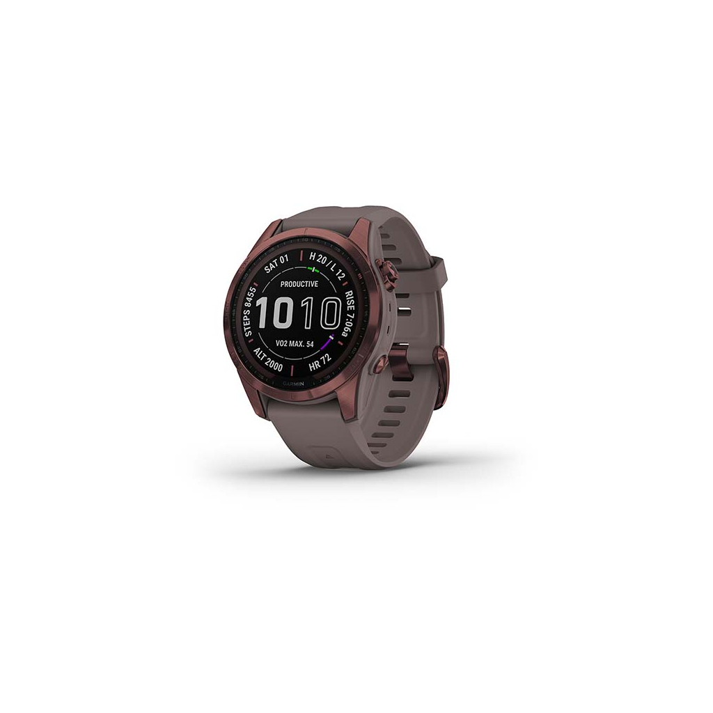 Смарт-часы Garmin fenix 7S Sapphire Sol, Dark Bronze Ti w/Shale Gray Band, GPS (010-02539-29)