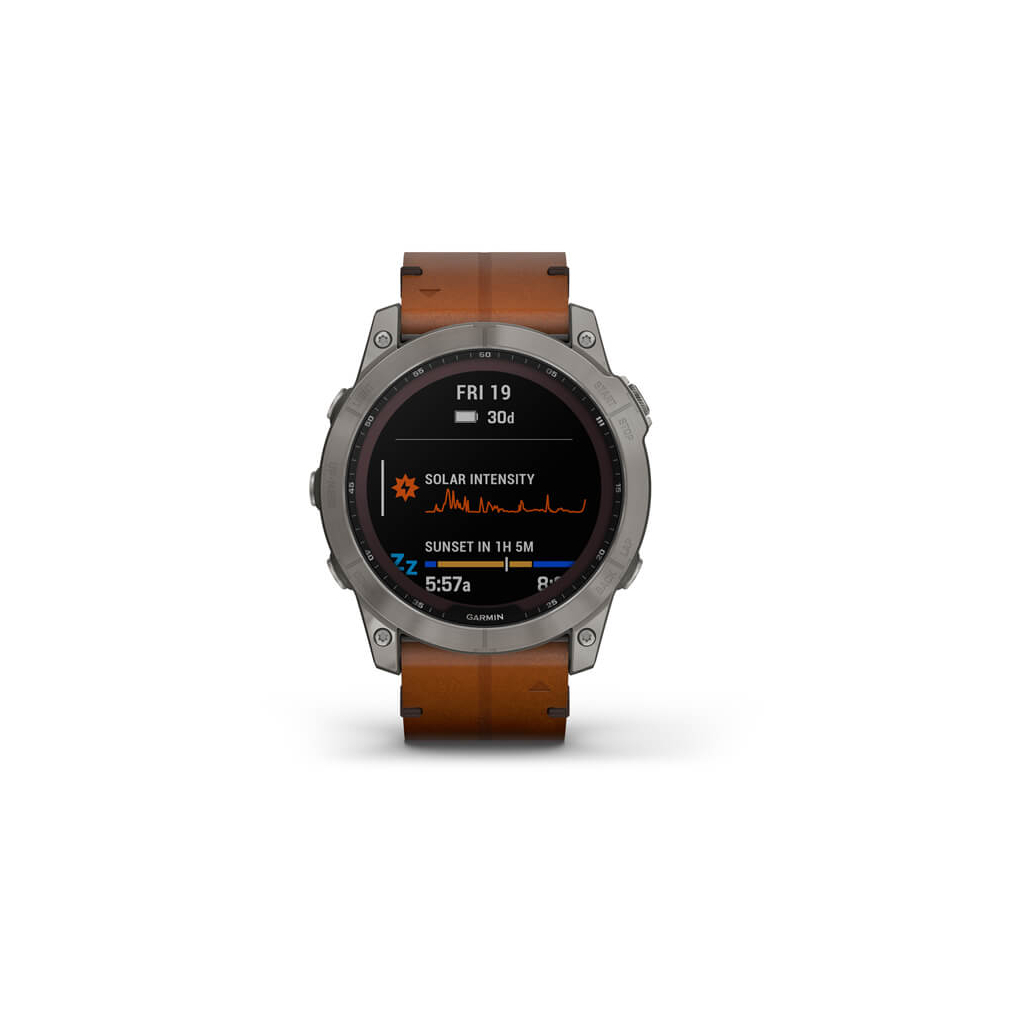 Смарт-часы Garmin fenix 7X Sapph Sol Titanium w/Chestnut Leather, GPS (010-02541-19) - 1