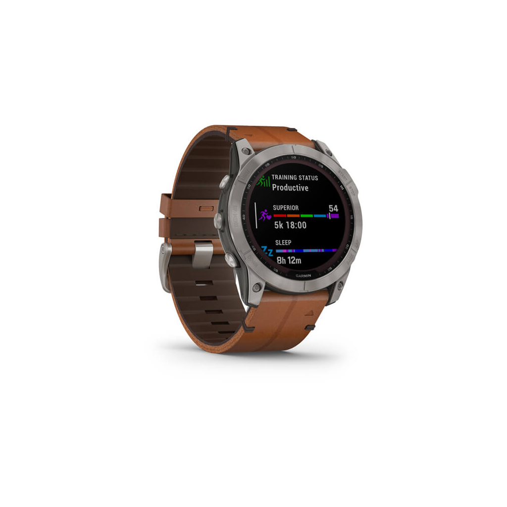 Смарт-часы Garmin fenix 7X Sapph Sol Titanium w/Chestnut Leather, GPS (010-02541-19) - 2