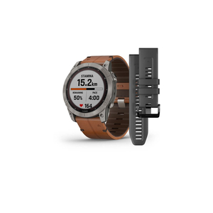 Смарт-часы Garmin fenix 7X Sapph Sol Titanium w/Chestnut Leather, GPS (010-02541-19)