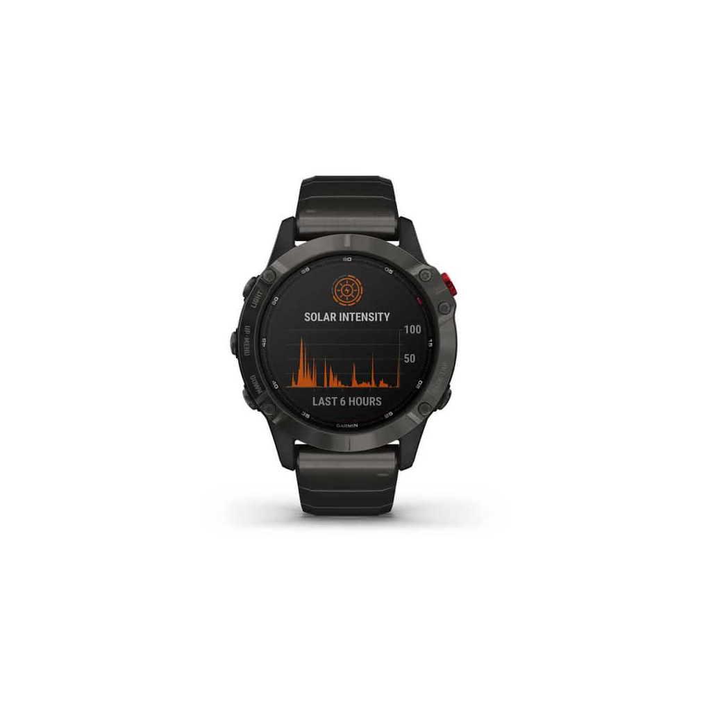 Смарт-часы Garmin fenix 6 Pro Solar, Ti, Carbon Gray DLC w/Ti DLC Band, GPS (010-02410-23) - 1