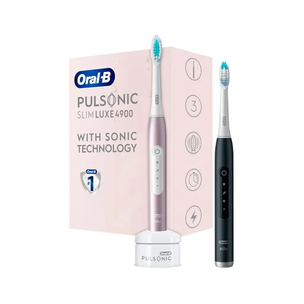 Электрическая зубная щетка Oral-B 4900 S411.526.3H Pulsonic Slim Luxe RoseGold + MatteBlack - 1