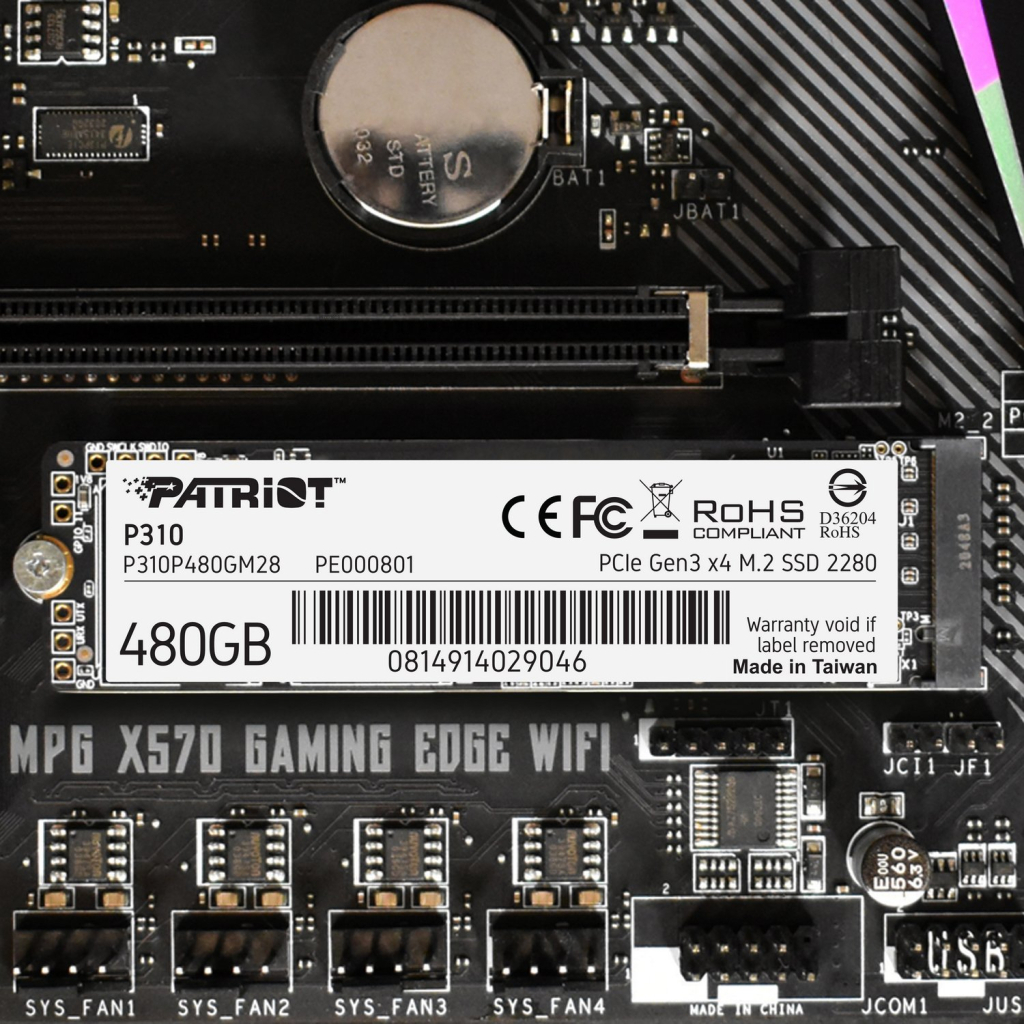 Накопитель SSD M.2 2280 480GB Patriot (P310P480GM28) - 5