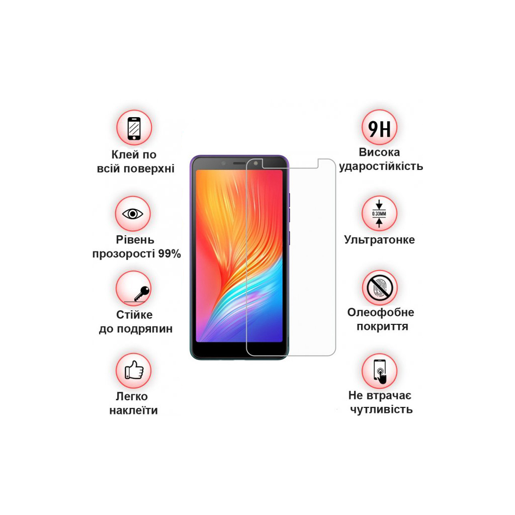 Стекло защитное BeCover Tecno Pop 3 Crystal Clear Glass (707869) - 2