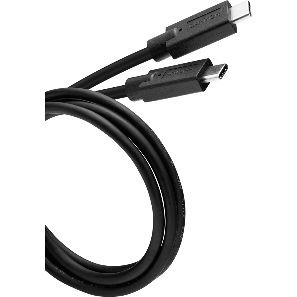 Дата кабель USB-C to USB-C 1.2m 100W 20V/ 5A black Canyon (CNS-USBC9B) - 1