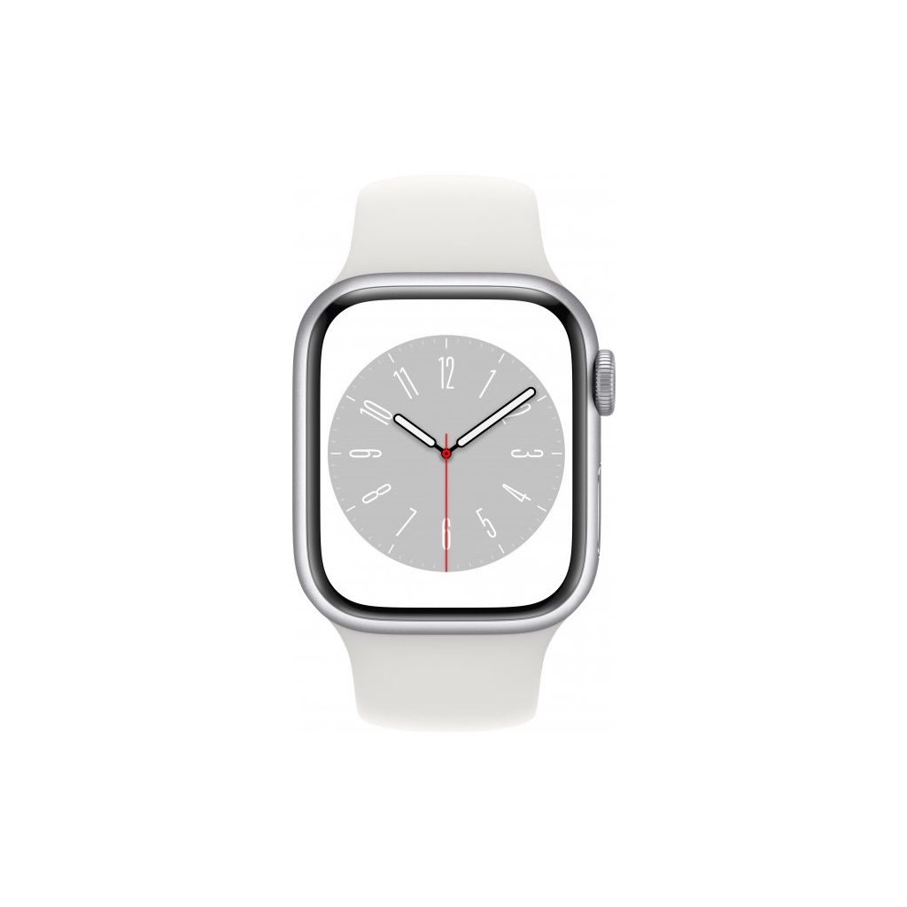 Смарт-часы Apple Watch Series 8 GPS 41mm Silver Aluminium Case with White Sport Band - Regular (MP6K3UL/A) - 1