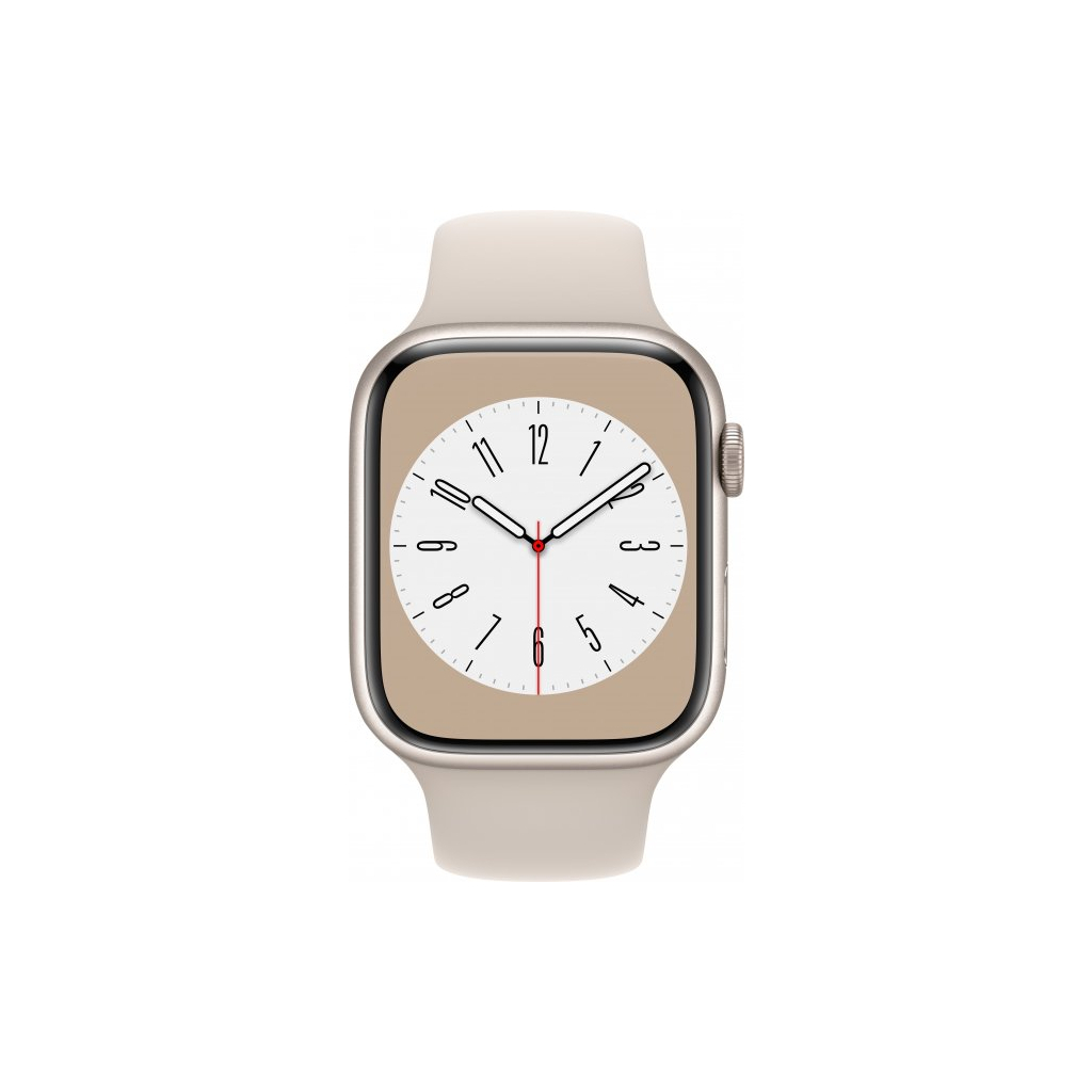 Смарт-часы Apple Watch Series 8 GPS 45mm Starlight Aluminium Case with Starlight Sport Band - Regular (MNP23UL/A) - 1