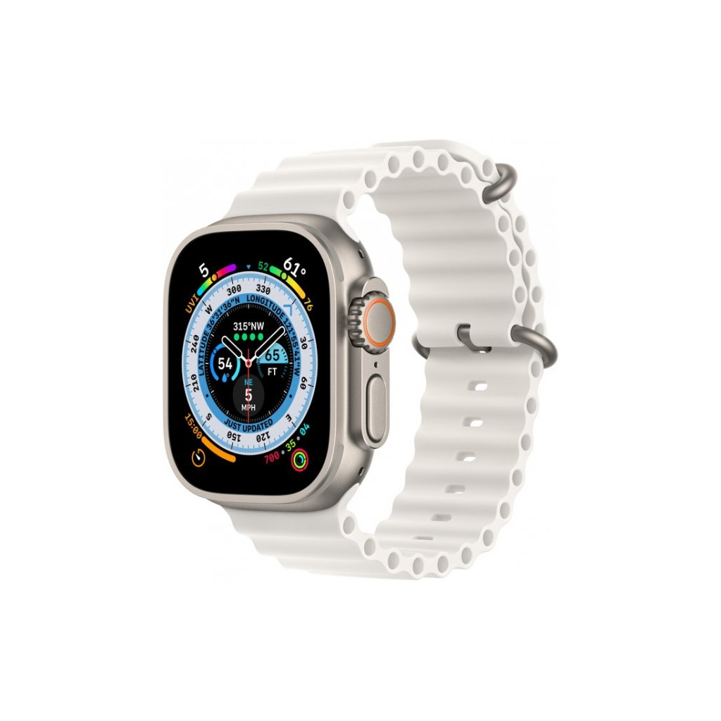 Смарт-часы Apple Watch Ultra GPS + Cellular, 49mm Titanium Case with White Ocean Band (MNHF3UL/A) - 1