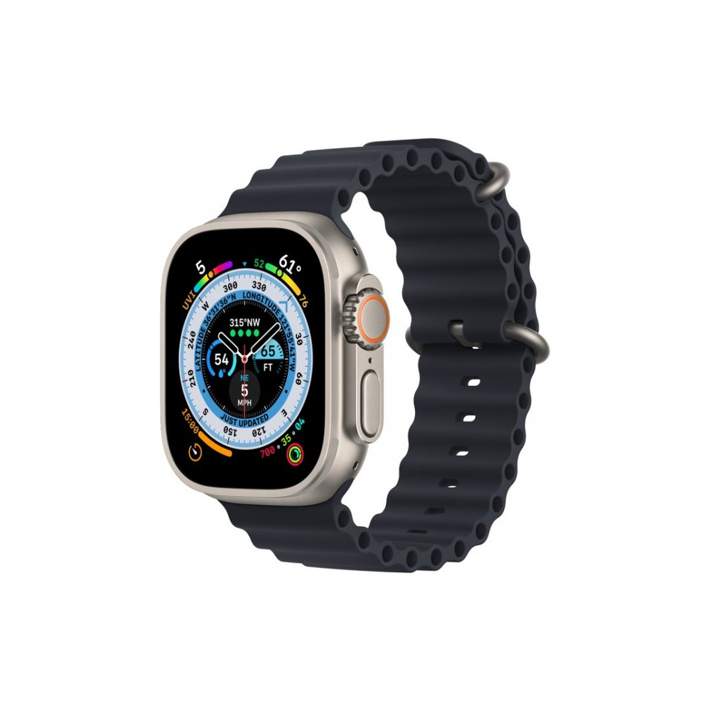 Смарт-часы Apple Watch Ultra GPS + Cellular, 49mm Titanium Case with Midnight Ocean Band (MQFK3UL/A) - 1