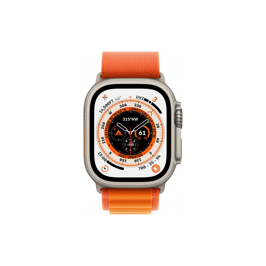 Смарт-часы Apple Watch Ultra GPS + Cellular, 49mm Titanium Case with Orange Alpine Loop -Medium (MQFL3UL/A) - 2