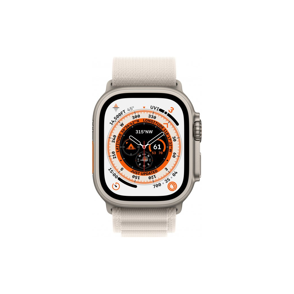 Смарт-часы Apple Watch Ultra GPS + Cellular, 49mm Titanium Case with Starlight Alpine Loop - Large (MQFT3UL/A) - 2