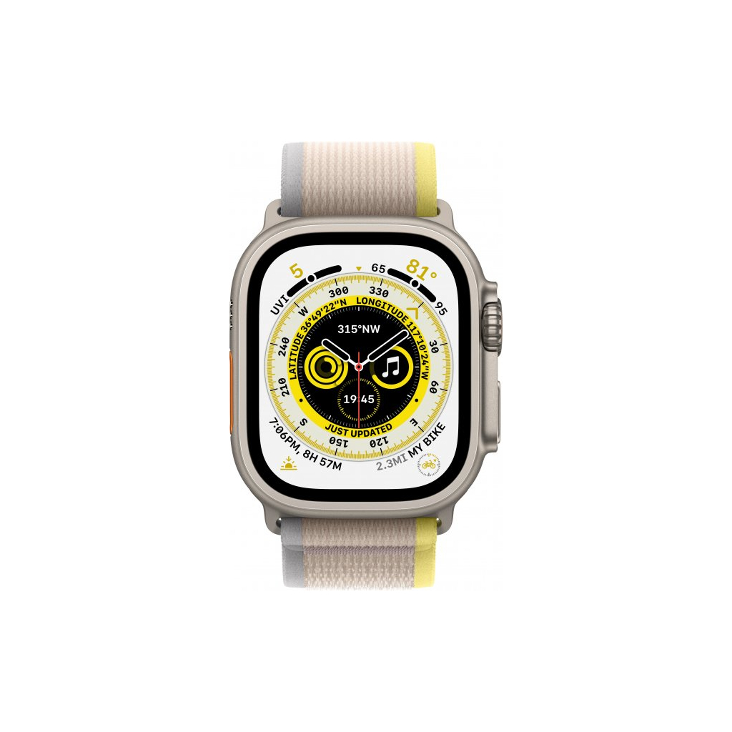 Смарт-часы Apple Watch Ultra GPS + Cellular, 49mm Titanium Case with Yellow/Beige Trail Loop M/L (MQFU3UL/A) - 2