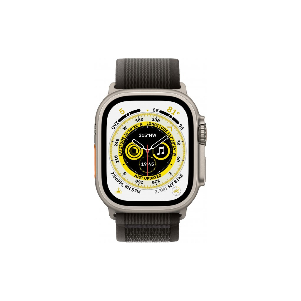 Смарт-часы Apple Watch Ultra GPS + Cellular, 49mm Titanium Case with Black/Gray Trail Loop -M/L (MQFX3UL/A) - 2