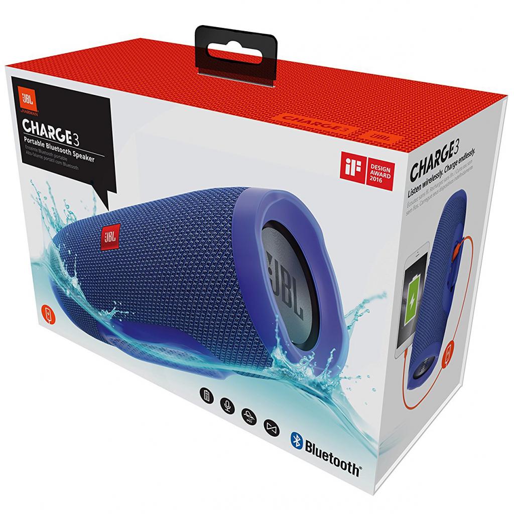 Акустическая система JBL Charge 3 Blue (JBLCHARGE3BLUEEU) - 8
