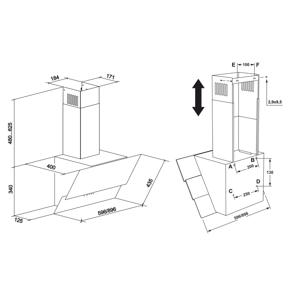 Вытяжка кухонная Eleyus GALANT 1200 LED 60 BL - 9