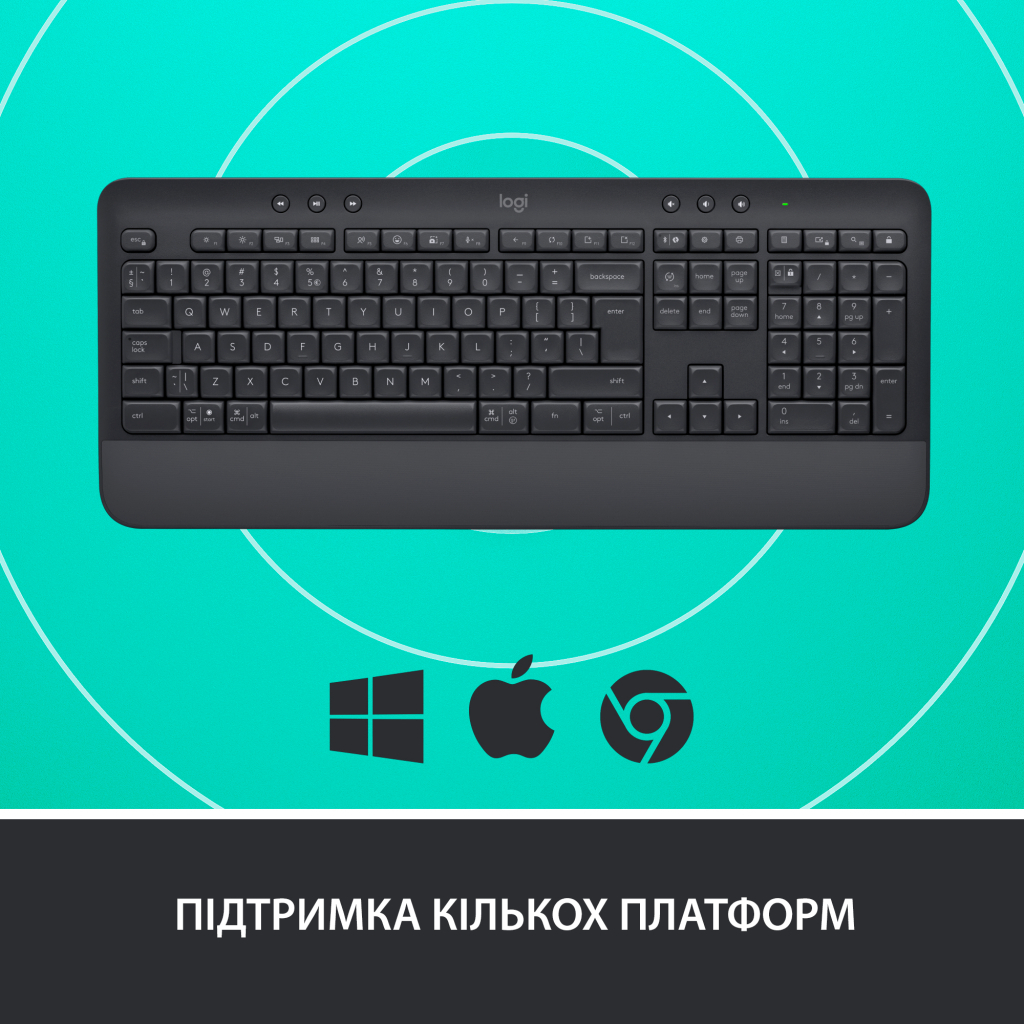 Клавиатура Logitech Signature K650 For Business UA USB/Bluetooth Graphite (920-010945) - 5