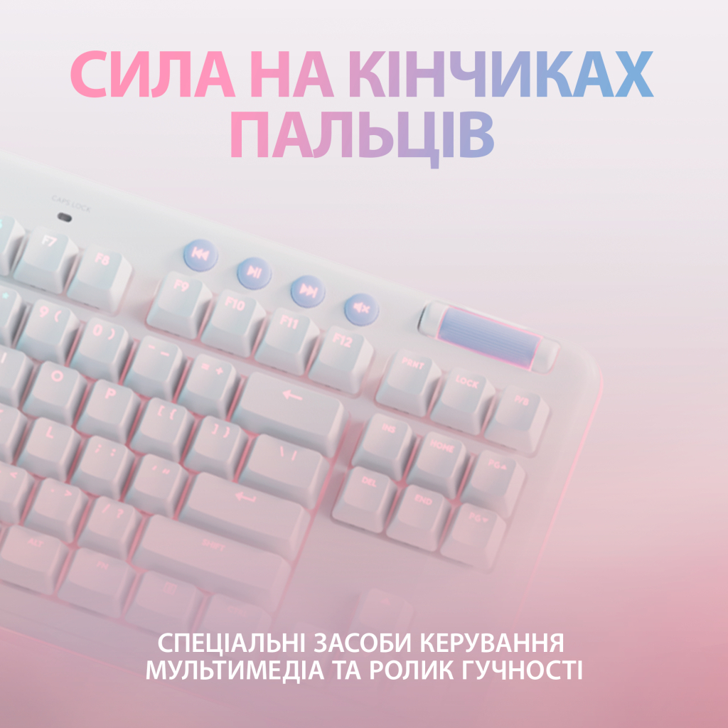 Клавиатура Logitech G715 Aurora Wireless Gaming GX Brown Lightspeed/Bluetooth UA Off-White (920-010465) - 4
