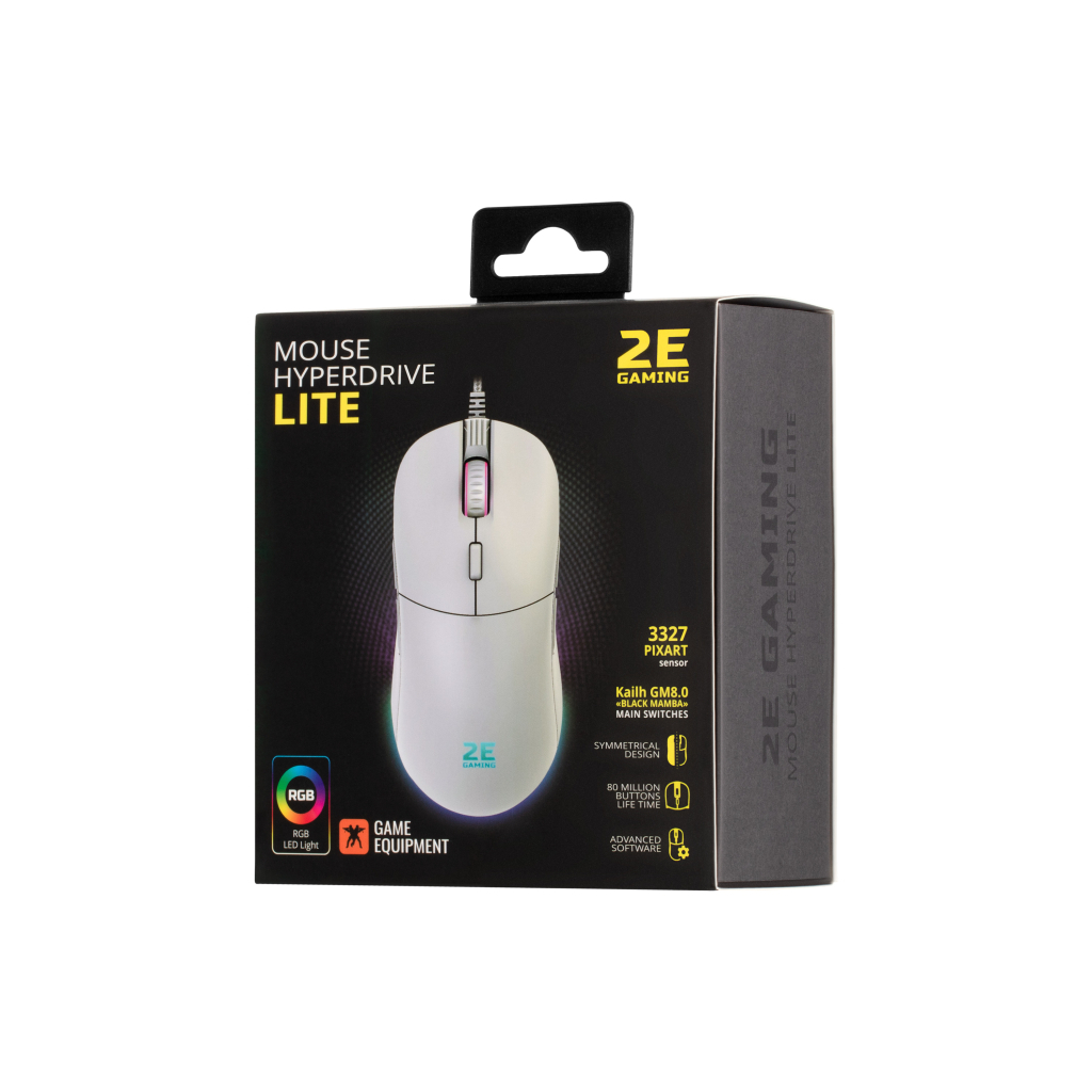 Мышка 2E Gaming HyperDrive Lite RGB White (2E-MGHDL-WT) - 1