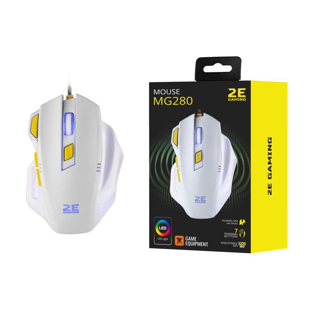 Мышка 2E Gaming MG280 LED USB White (2E-MG280UWT) - 2