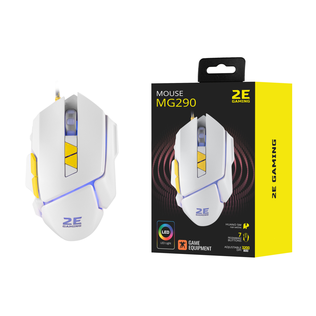 Мышка 2E Gaming MG290 LED USB White (2E-MG290UWT) - 2