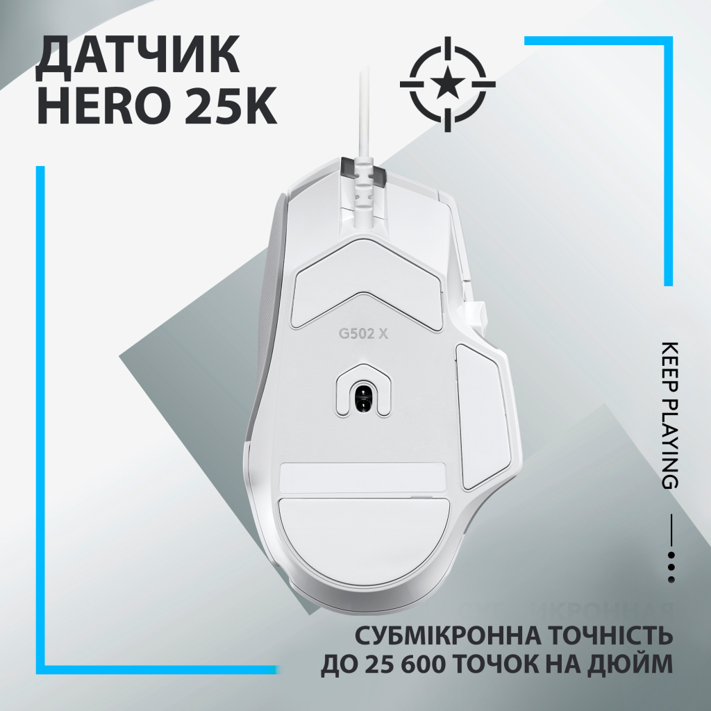 Мышка Logitech G502 X USB White (910-006146) - 3