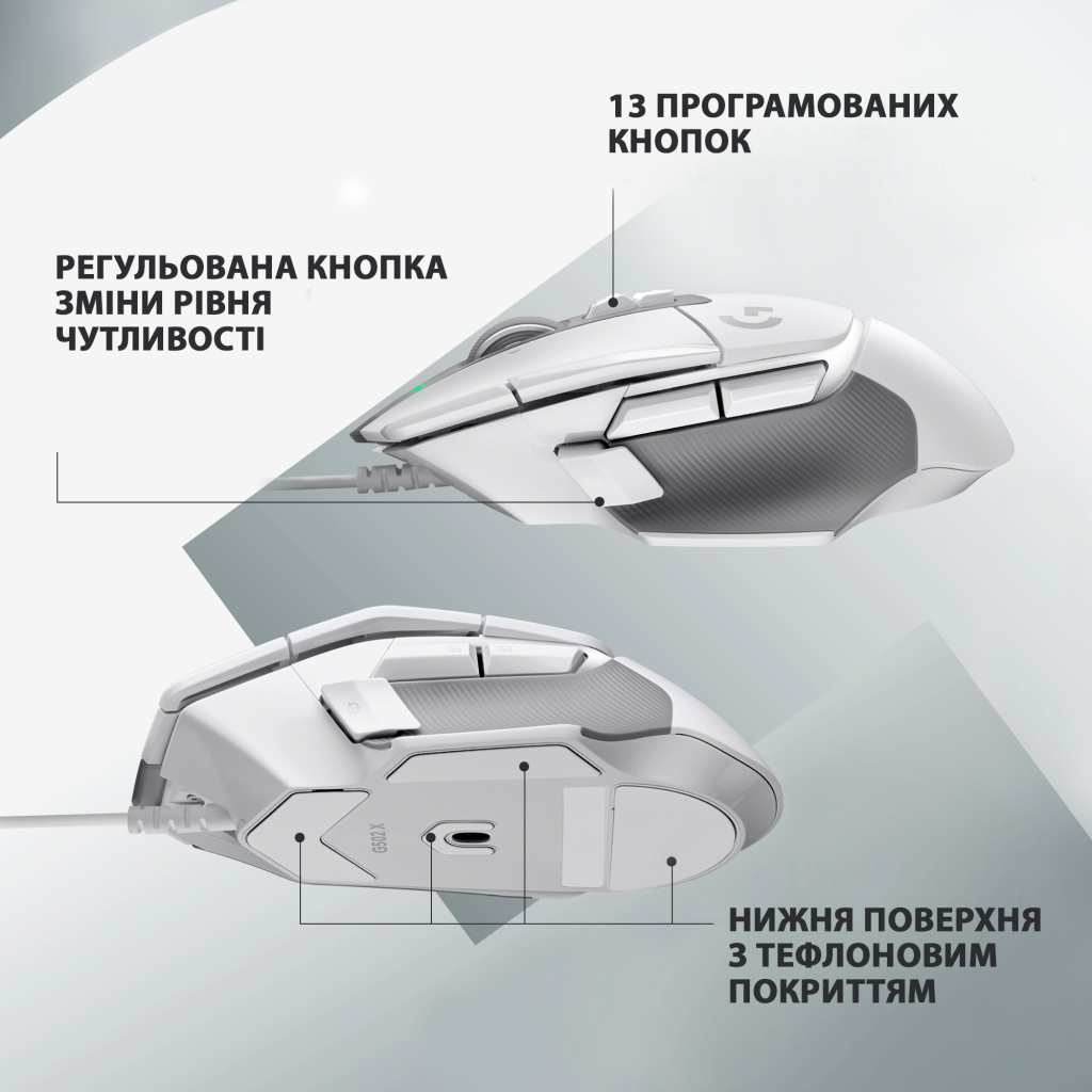 Мышка Logitech G502 X USB White (910-006146) - 4