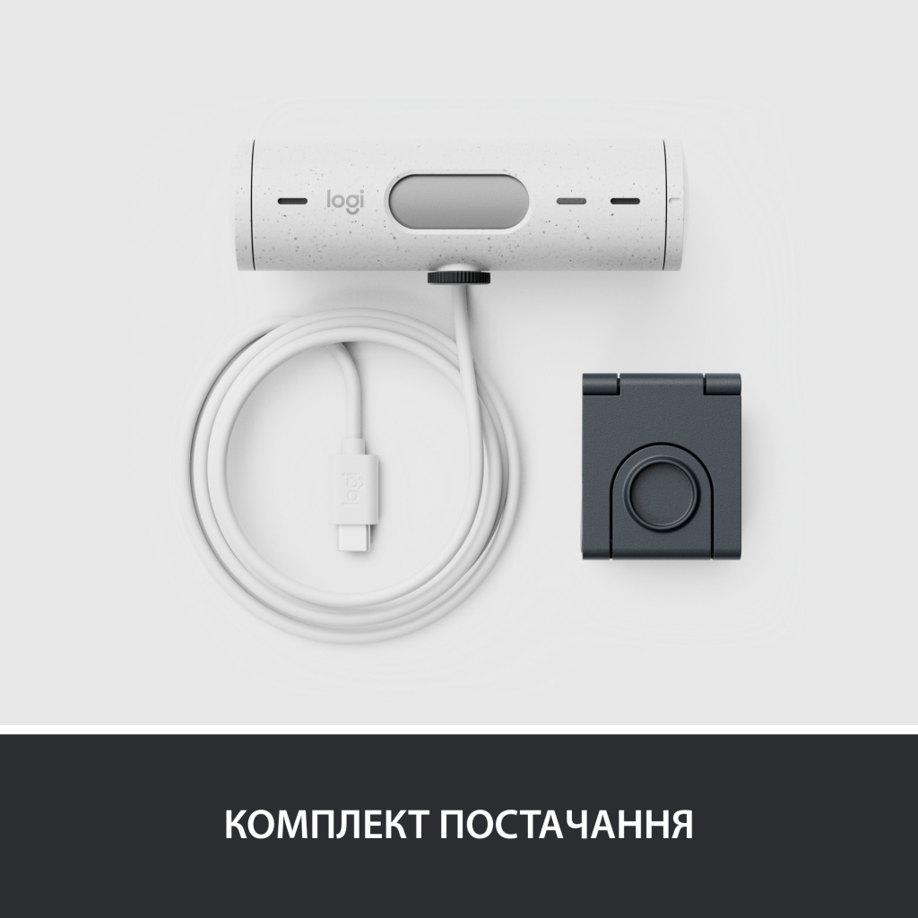 Веб-камера Logitech Brio 500 Off-White (960-001428) - 9