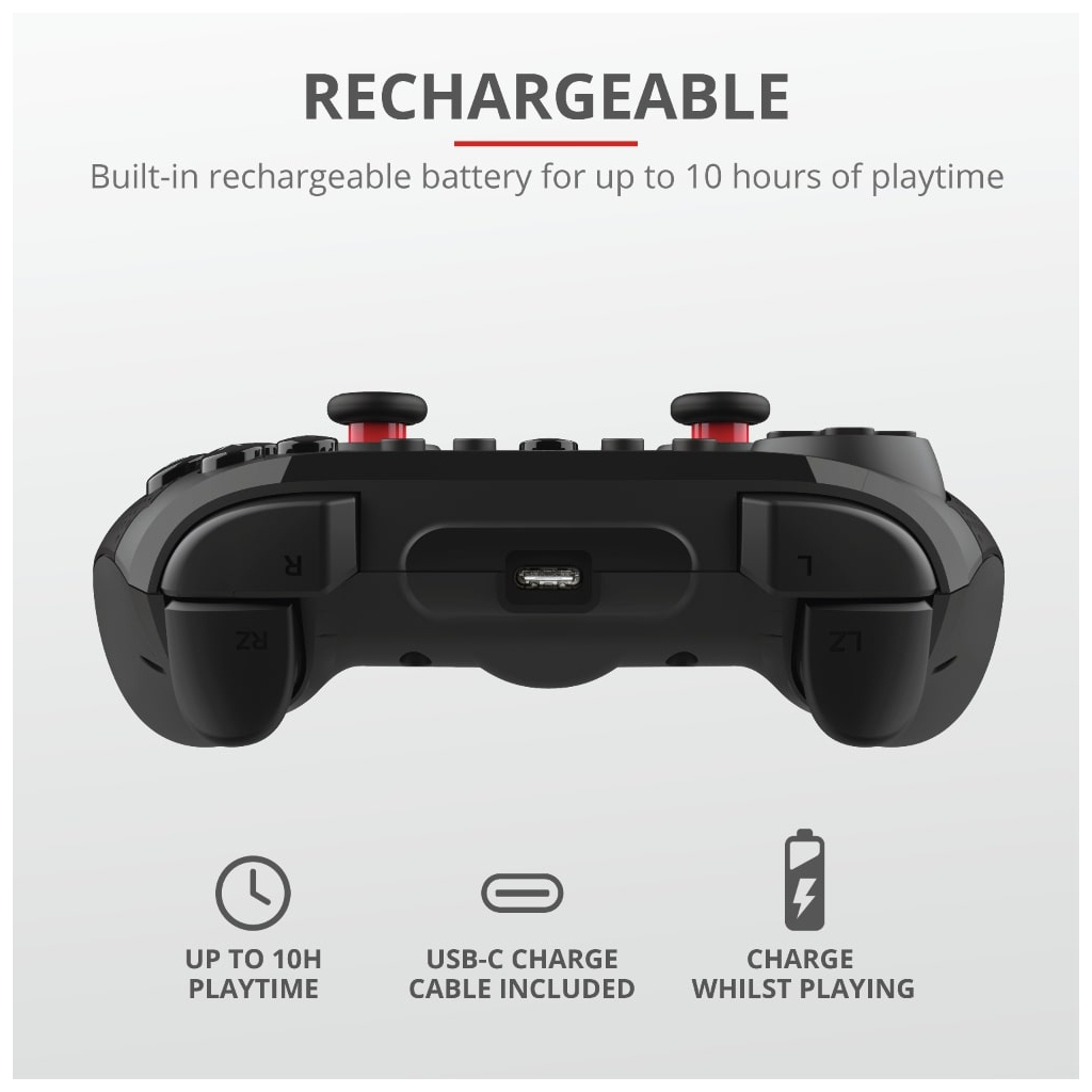 Геймпад Trust GXT 1230 MUTA Bluetooth Black (23579) - 9 Геймпад Trust GXT 1230 MUTA Bluetooth Black (23579) - 9