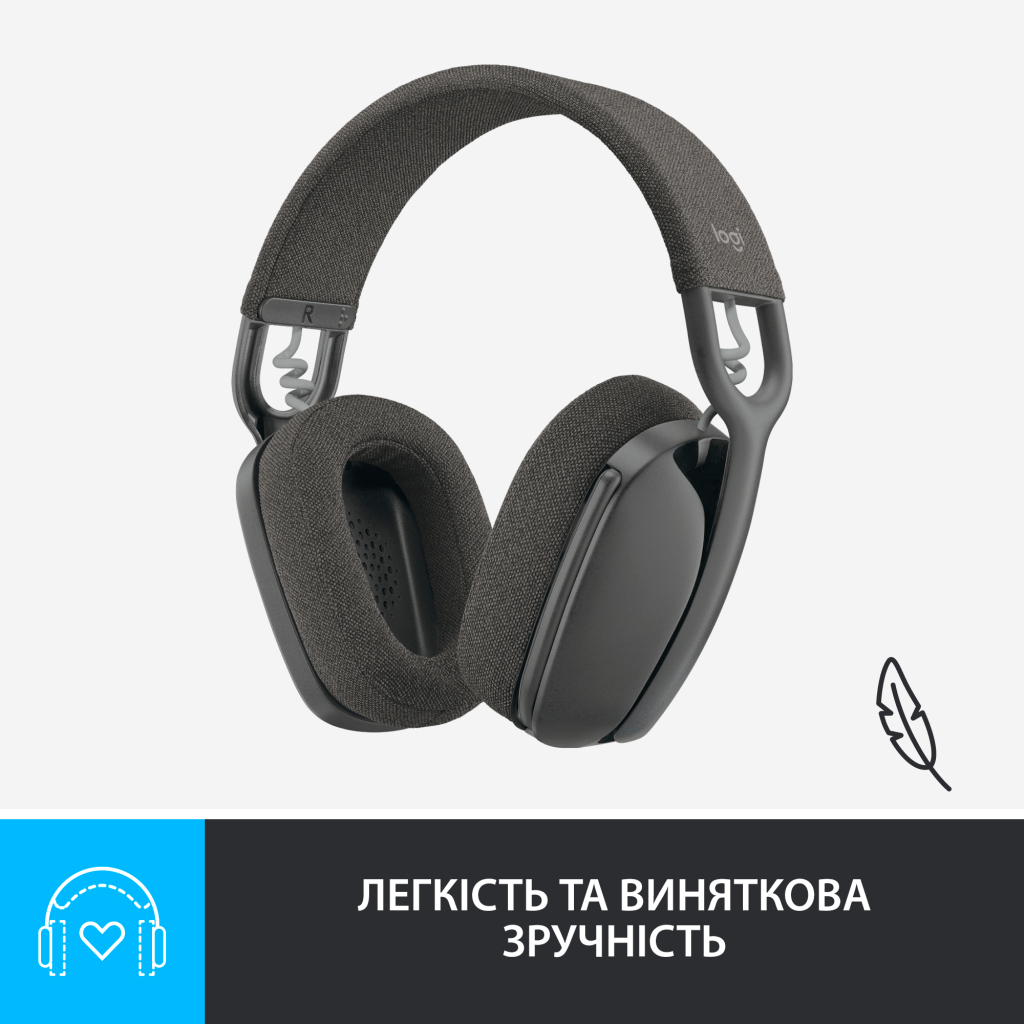 Наушники Logitech Zone Vibe 100 Wireless Graphite (981-001213) - 6