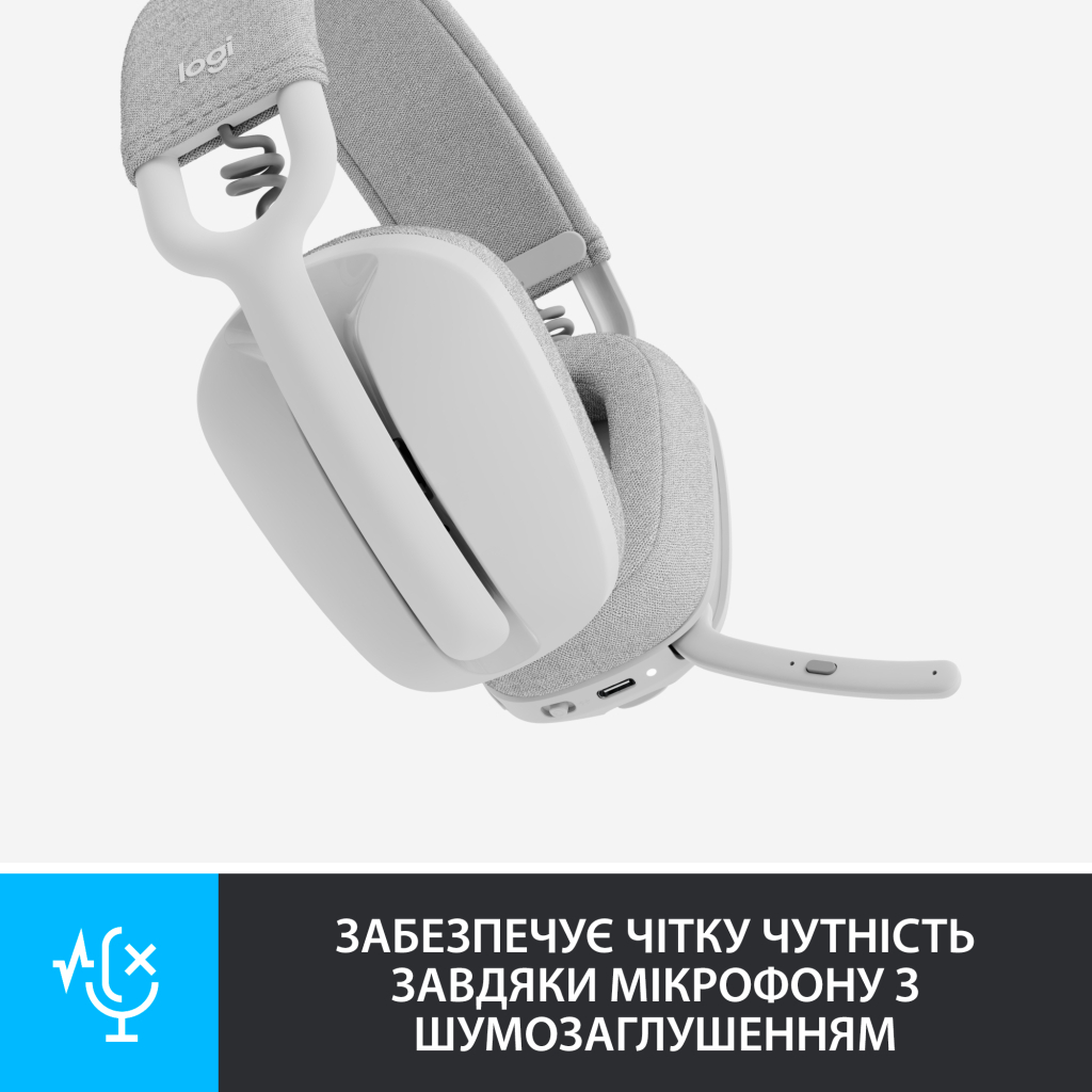 Наушники Logitech Zone Vibe 100 Wireless Off-White (981-001219) - 2