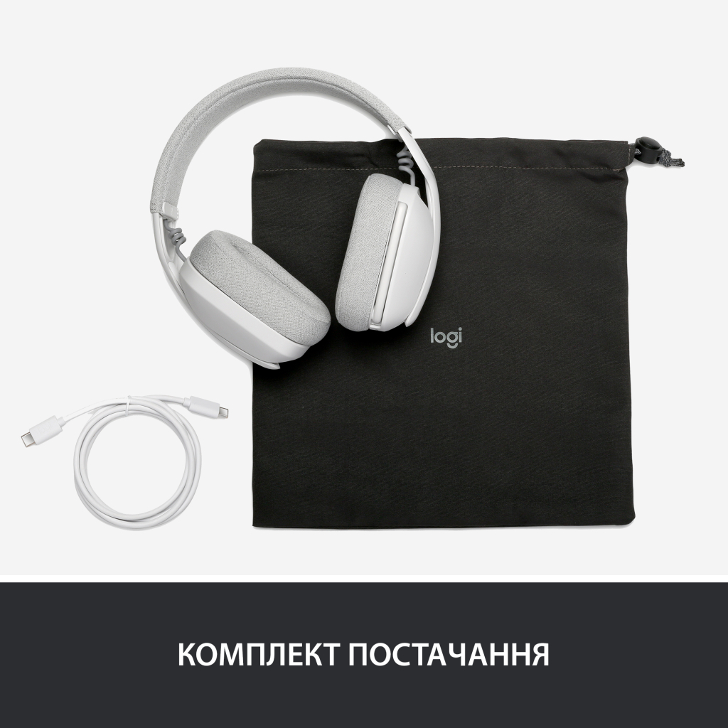 Наушники Logitech Zone Vibe 100 Wireless Off-White (981-001219) - 9