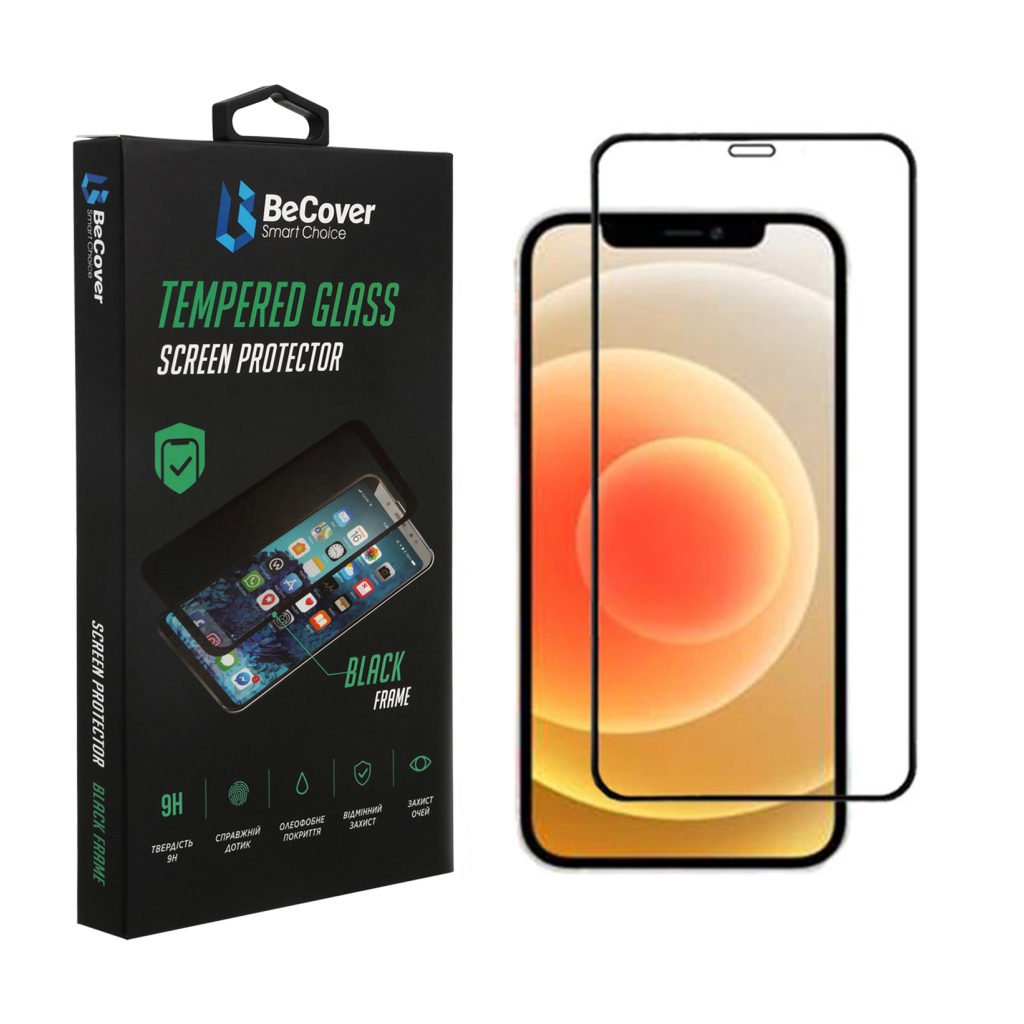 Стекло защитное BeCover Apple iPhone 14 Black (707970)