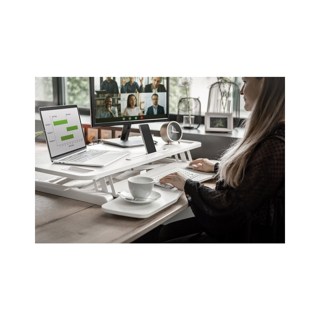 Столик для ноутбука Digitus Ergonomic Workspace Riser, 11-46cm, white (DA-90380-2) - 7 Столик для ноутбука Digitus Ergonomic Workspace Riser, 11-46cm, white (DA-90380-2) - 7