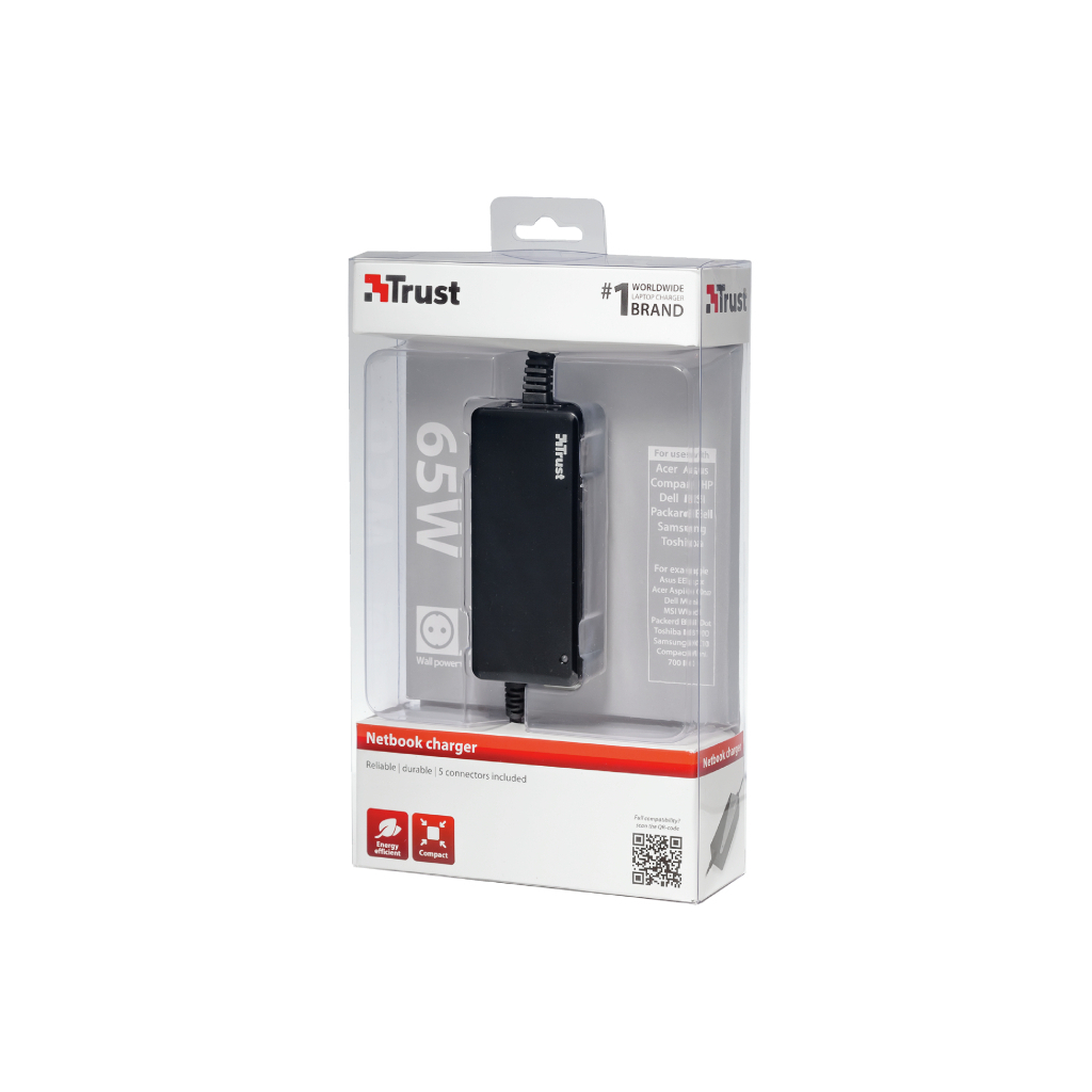 Блок питания к ноутбуку Trust 65W Power Adapter, 5 connectors (16665) - 2
