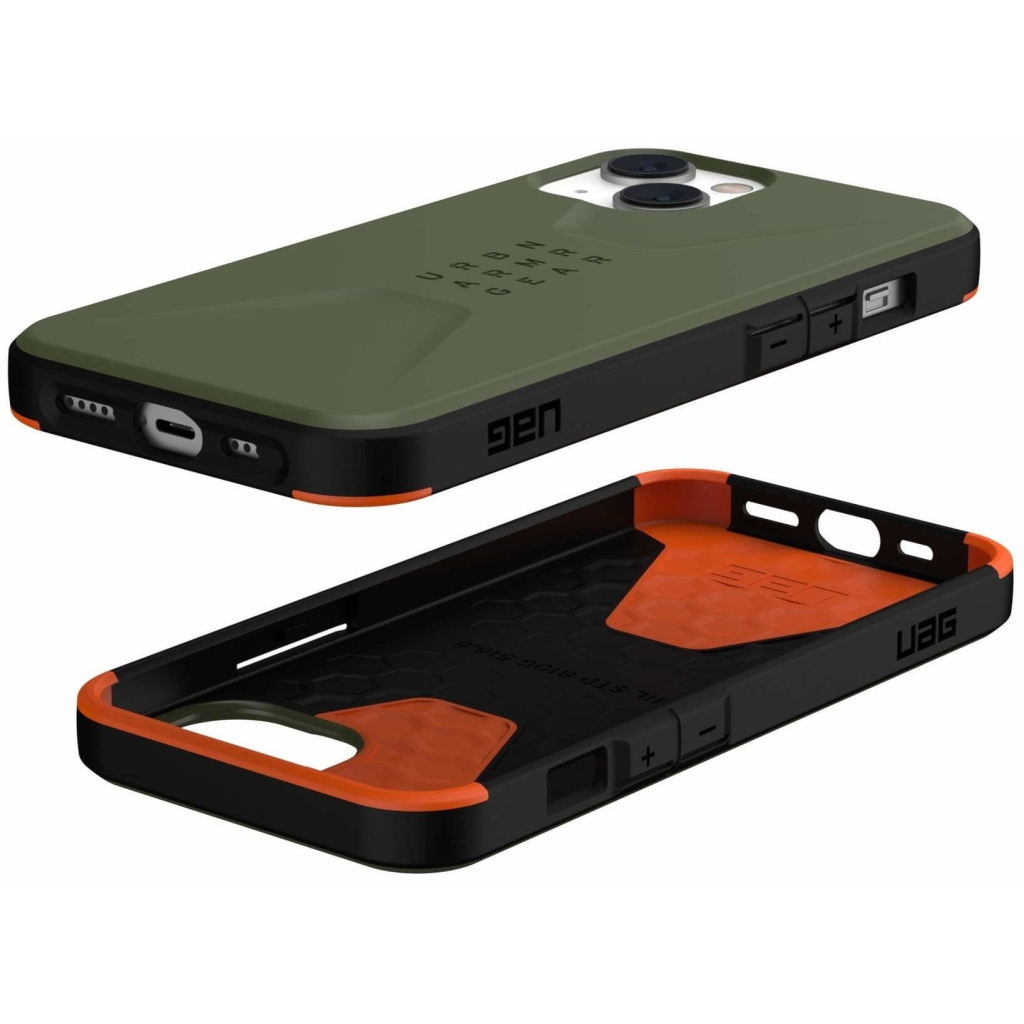 Чехол для моб. телефона Uag Apple iPhone 14 Civilian, Olive (114040117272) - 10