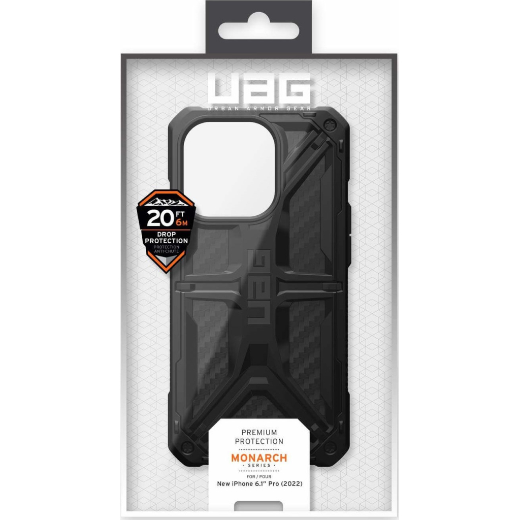 Чехол для моб. телефона Uag Apple iPhone 14 Pro Monarch, Carbon Fiber (114034114242) - 3