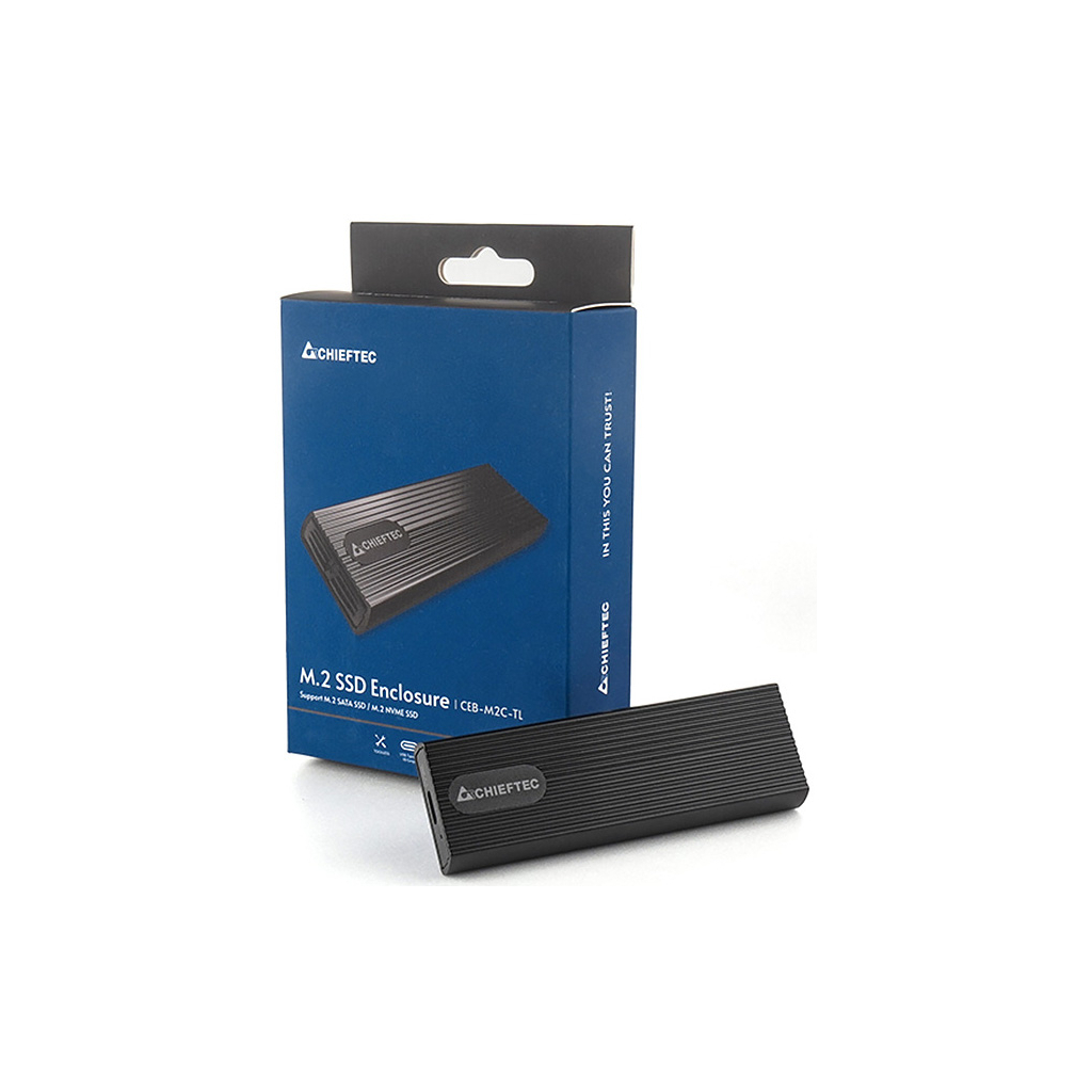 Карман внешний Chieftec USB 3.2 Gen2 Type-C M.2 PCIe NVMe/SATA SSD (CEB-M2C-TL) - 5