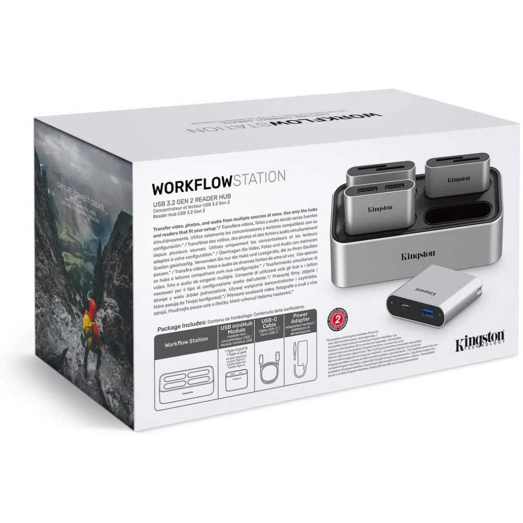Считыватель флеш-карт Kingston Workflow Station Dock USB 3.2 Gen2 USB-A/C Hub (WFS-U) - 7