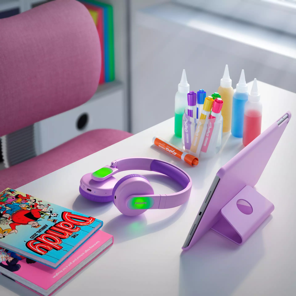 Наушники Philips Kids TAK4206 On-ear Colored light panels Wireless Pink (TAK4206PK/00) - 2