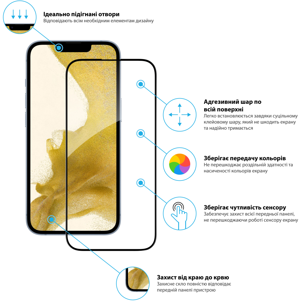 Стекло защитное Global Full Glue Apple iPhone 14 (1283126541834) - 1