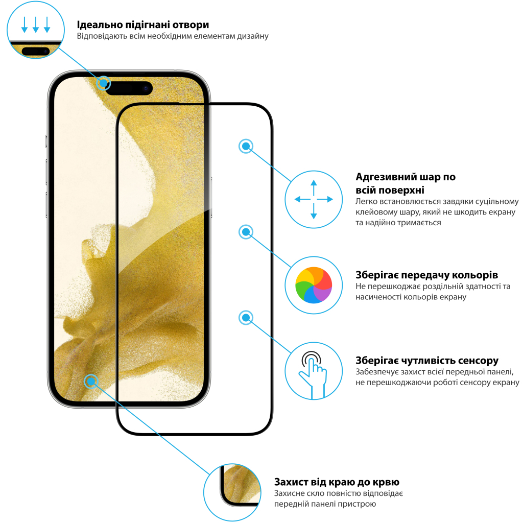 Стекло защитное Global Full Glue Apple iPhone 14 Pro (1283126541841) - 1